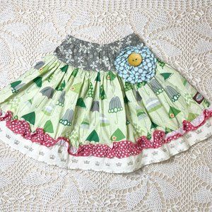Persnickety Girls 8 Years Umbrella Print Rosette Skirt